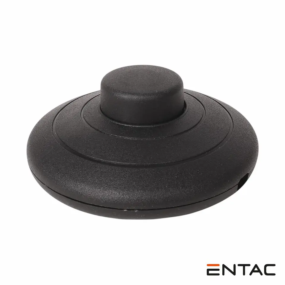 Interruptor De Pé 2A 230V Redondo Preto ENTAC 1