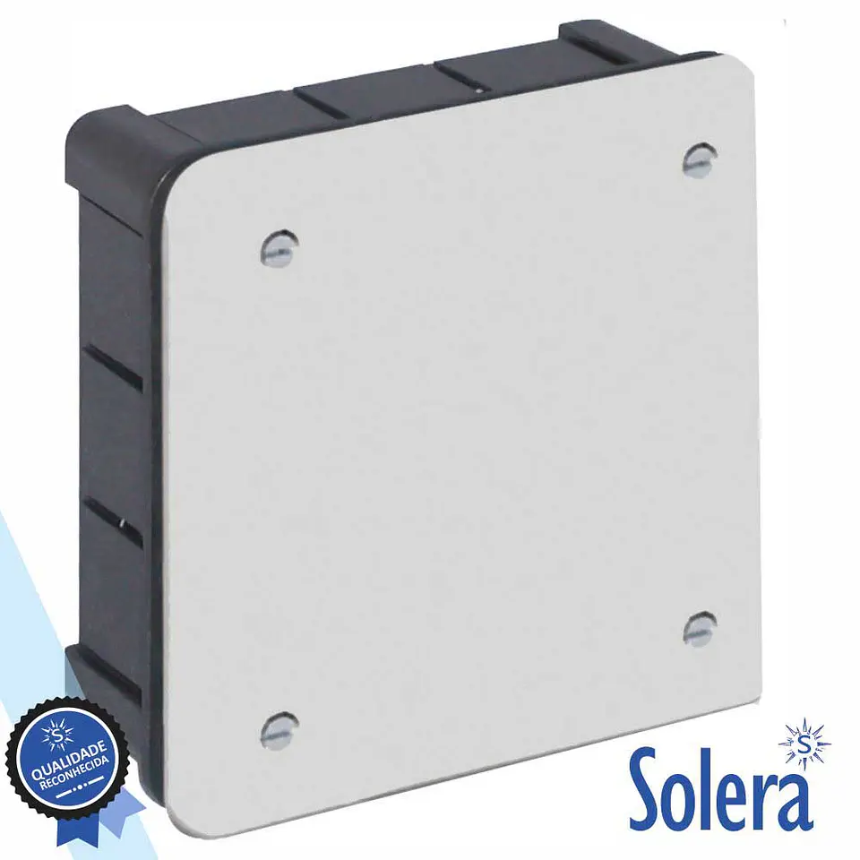 CAIXA DE PASSAGEM EMBUTIR COM 12 ENTRADAS 100x100x45MM SOLERA 1