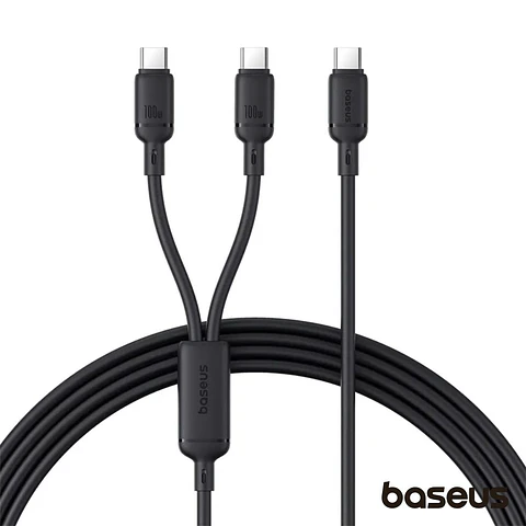 Cabo 1x USB-C / 2x USB-C 100W 1.5m Pudding BASEUS