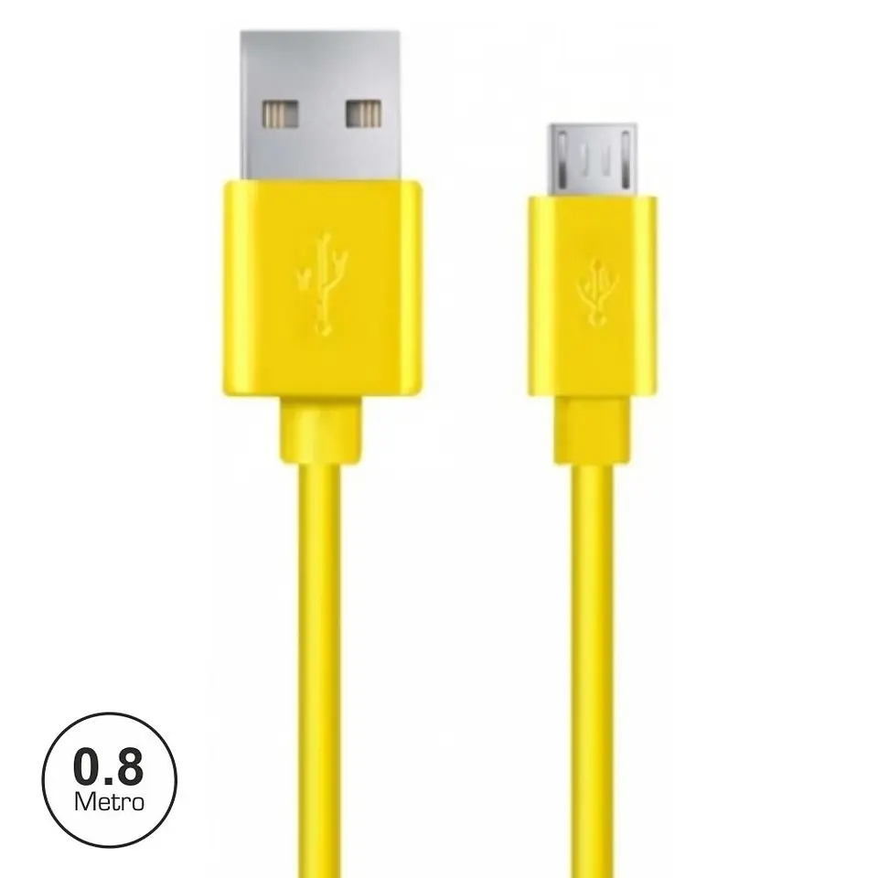 CABO USB-A 2.0 MACHO / MICRO USB-B MACHO 0.8M AMARELO 1