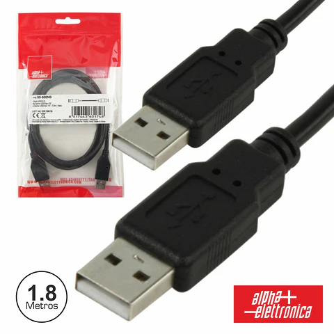 CABO USB-A 2.0 MACHO / USB-A MACHO 1.8M
