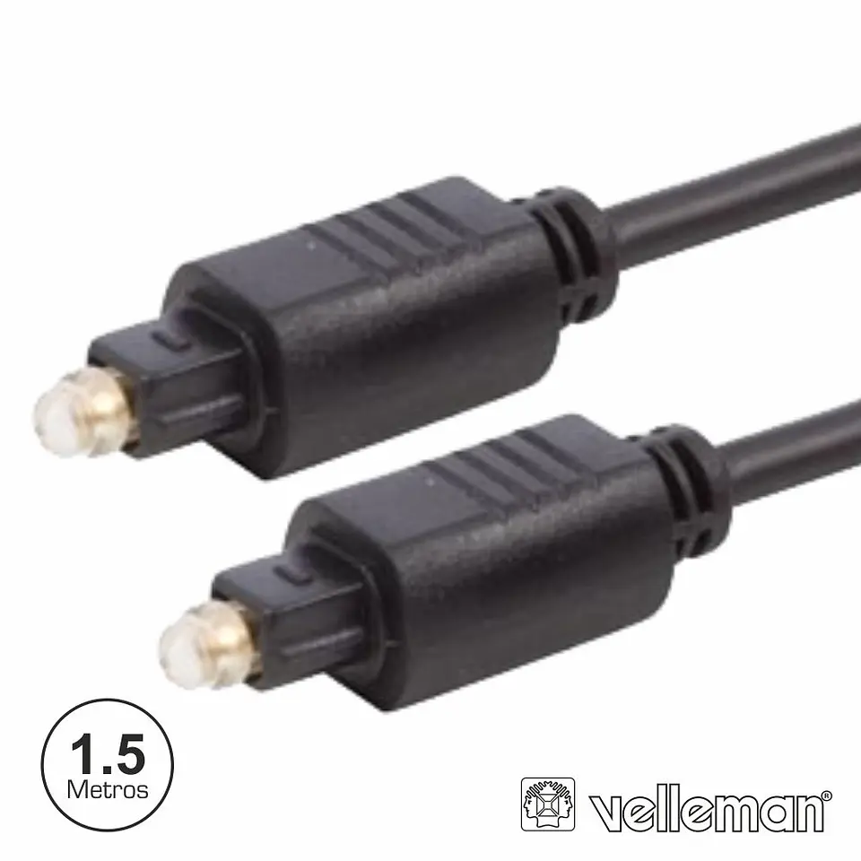 CABO FIBRA ÓPTICA TOSLINK-TOSLINK M/ M 1.5M VELLEMAN 1