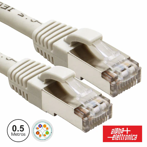 CABO FTP CAT6E 0.5M CINZENTO