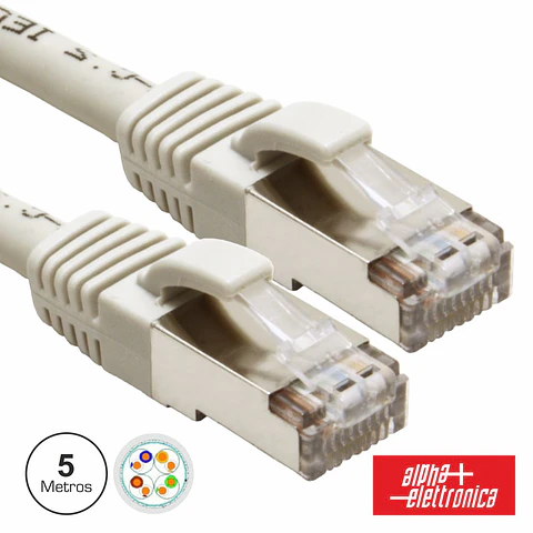CABO FTP CAT6E 5M CINZENTO