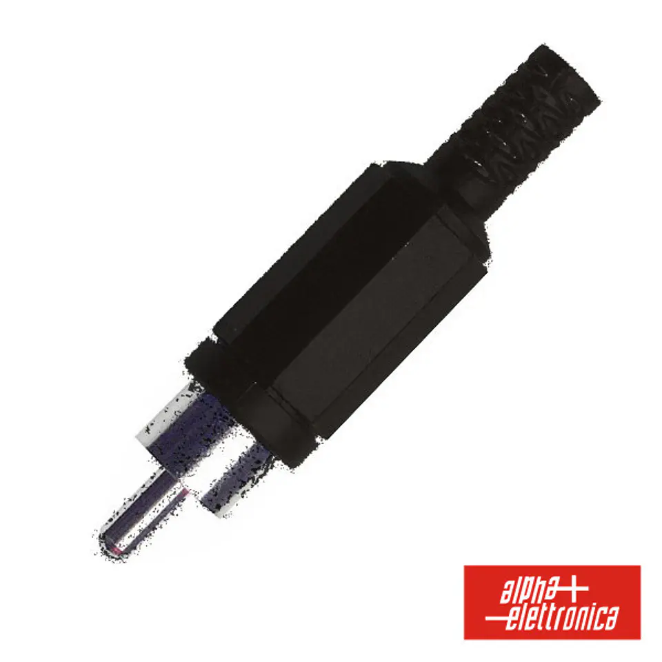 FICHA RCA MACHO PRETA PVC COM PROTEÇÃO DE CABO 1