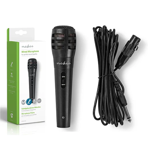 Microfone Dinâmico COM Cabo 80hz-12khz 5m NEDIS