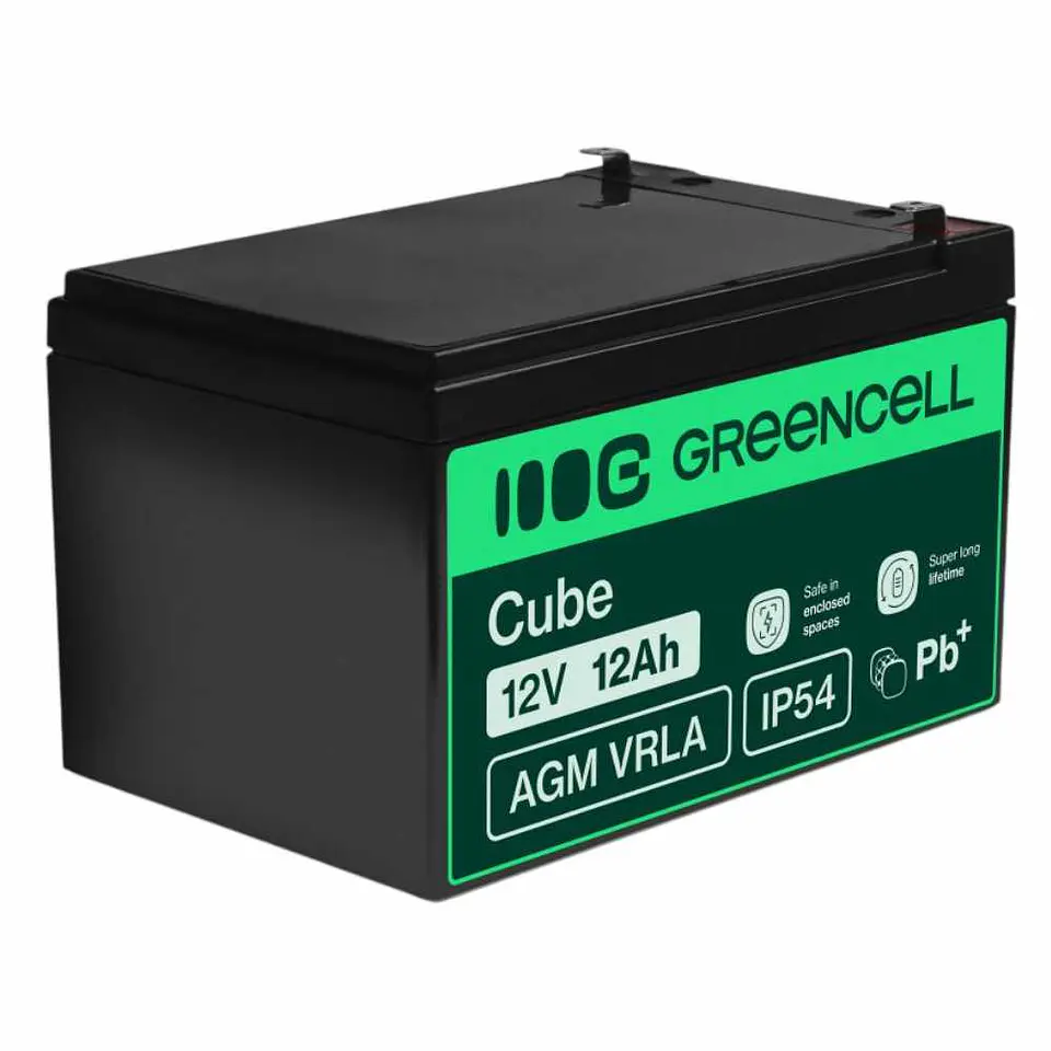 Bateria Chumbo Gel AGM 12V 12A GREEN CELL 1