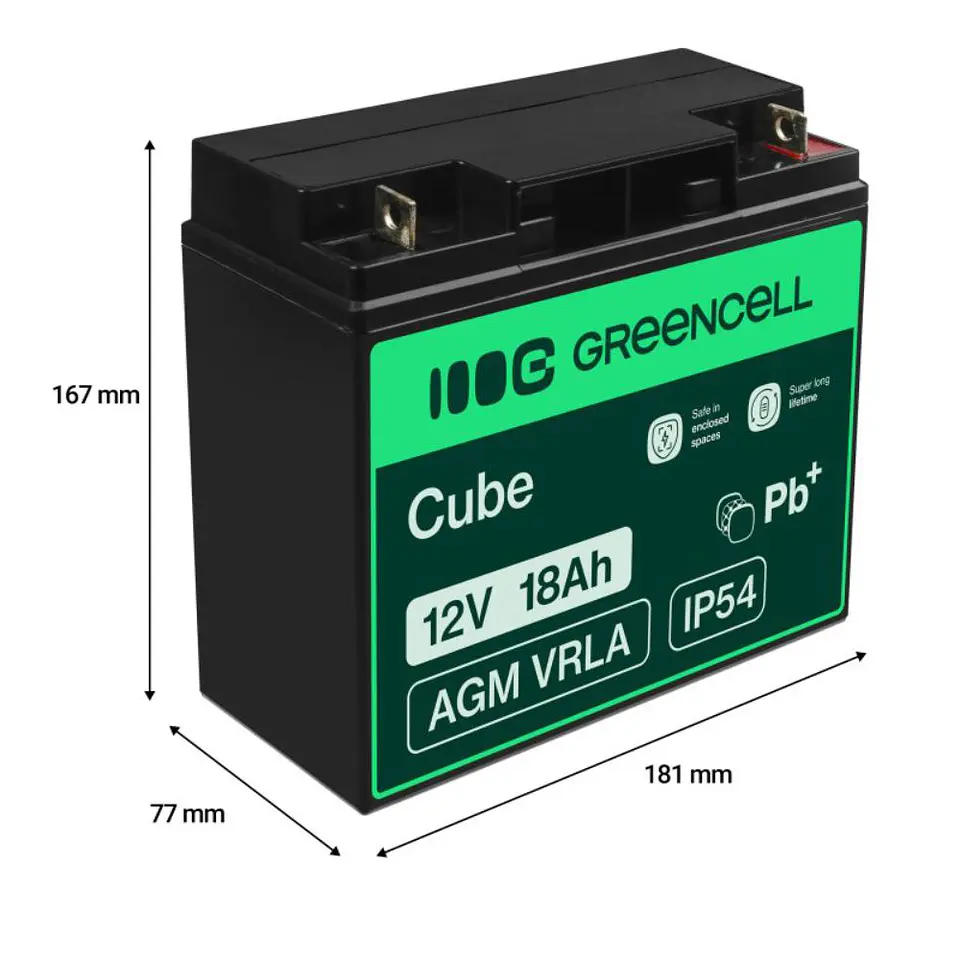 Bateria Gel 12V 18A GREEN CELL 1