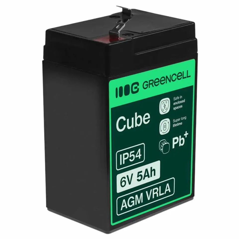 Bateria Chumbo Gel AGM 6V 5A GREEN CELL 1