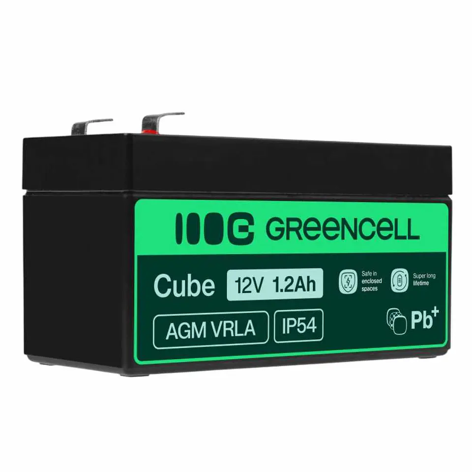 Bateria Chumbo Gel AGM 12V 1.2A GREEN CELL 1
