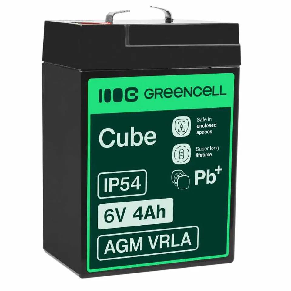 Bateria Chumbo Gel AGM 6V 4A GREEN CELL 1