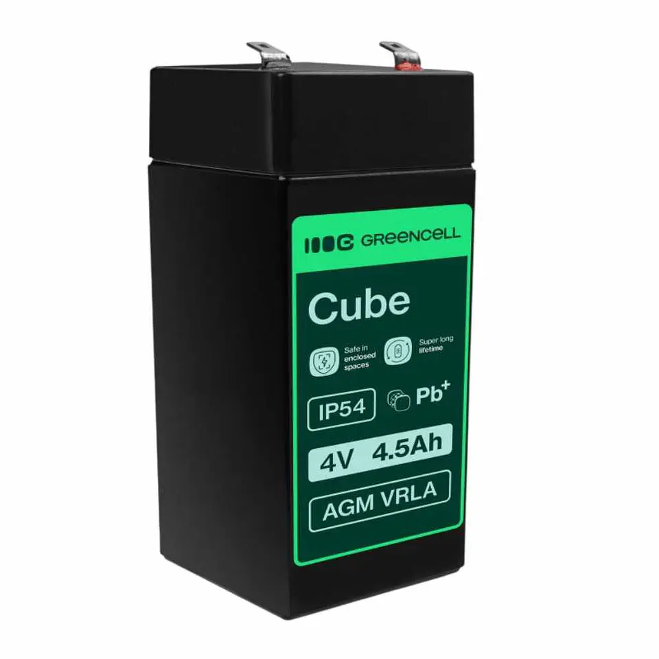 Bateria Chumbo Gel AGM 4V 4.5A GREEN CELL 1