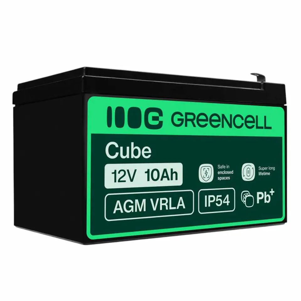 Bateria Chumbo Gel AGM 12V 10A GREEN CELL 1
