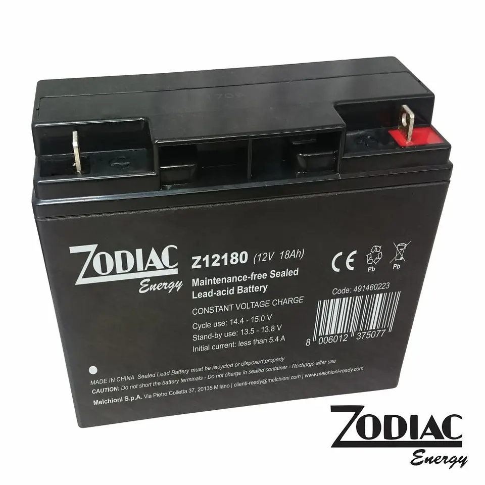 Bateria Chumbo VRLA AGM 12V 18A Z12180 ZODIAC 1