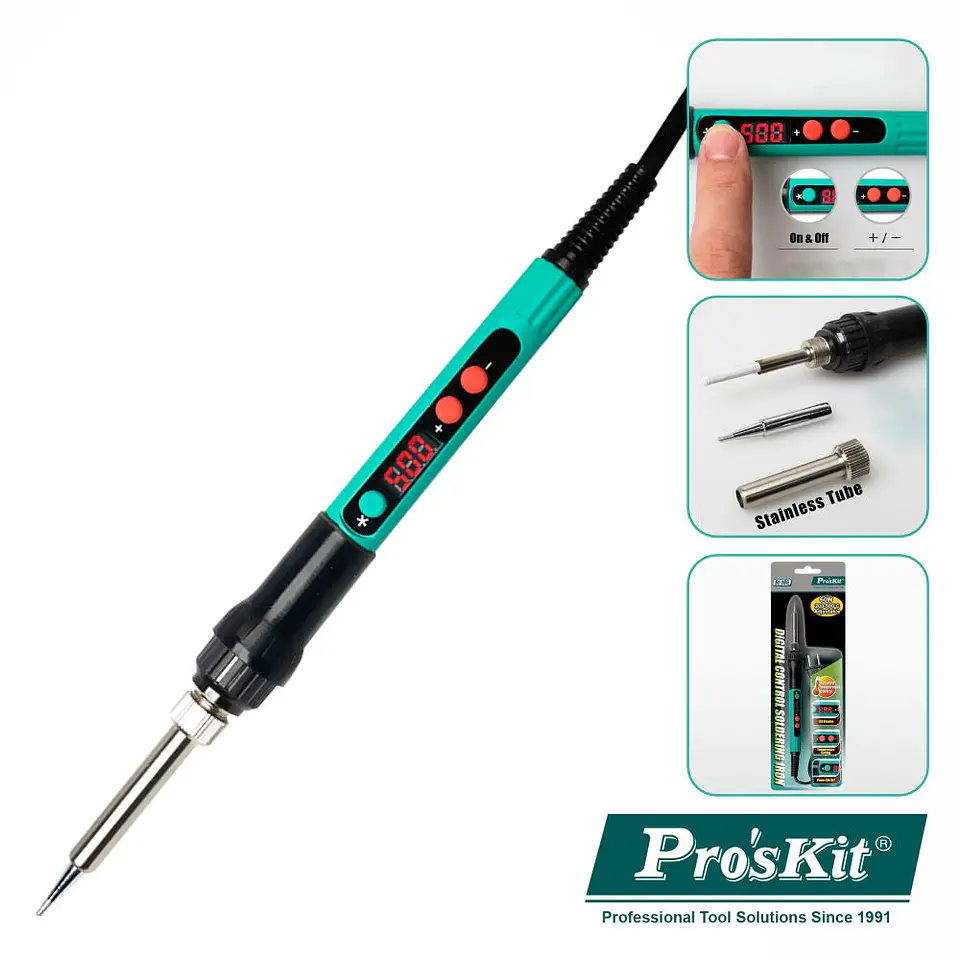 Ferro De Soldar COM Display Regulável 60W 200/500º PROSKIT 1