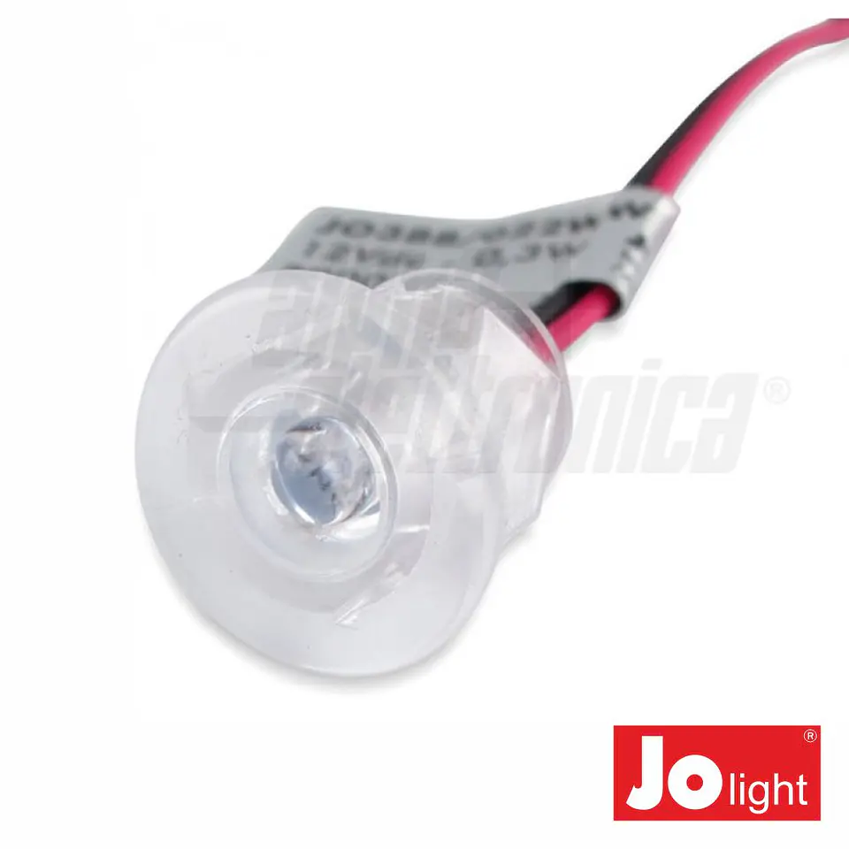 FOCO LED 0.3W 12V 18MM BRANCO QUENTE P/ ENCASTRAR IP20 JOL 1