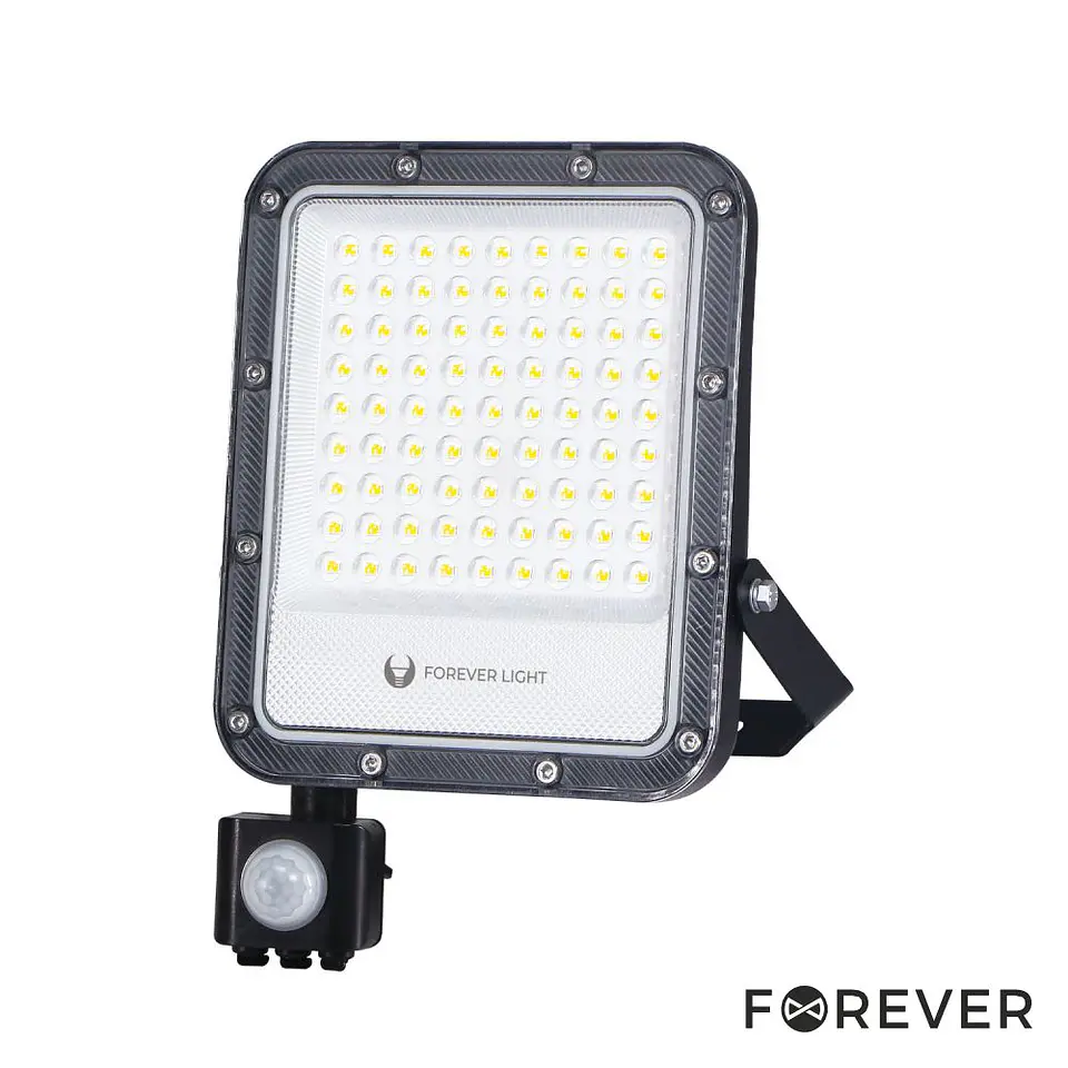 Foco LED 50W COM Sensor 230V 6500K 7500lm IP65 Preto FOREVER 1