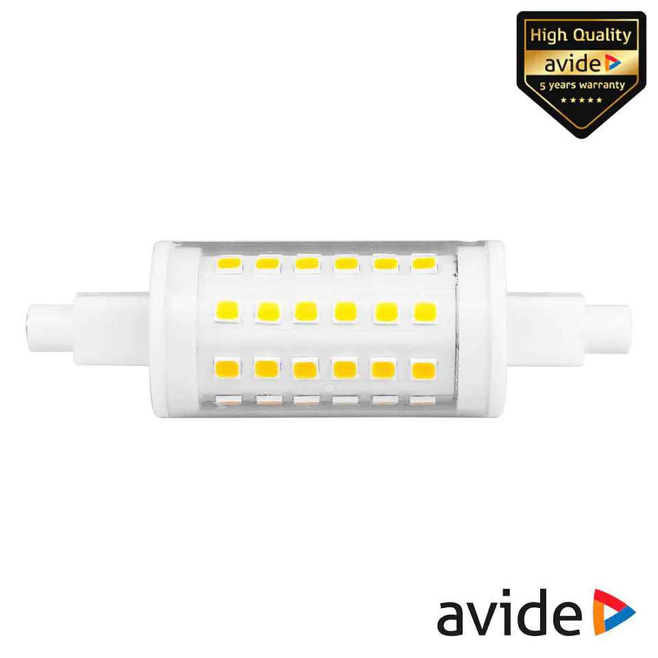 Lâmpada R7S 6W 230V LED Dimável 78mm 6400K AVIDE 1