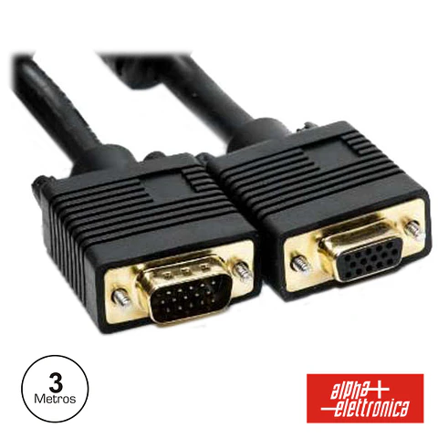 CABO VGA MACHO HD 15P / FÊMEA HD 15P COMFILTRO 3M POLYBAG