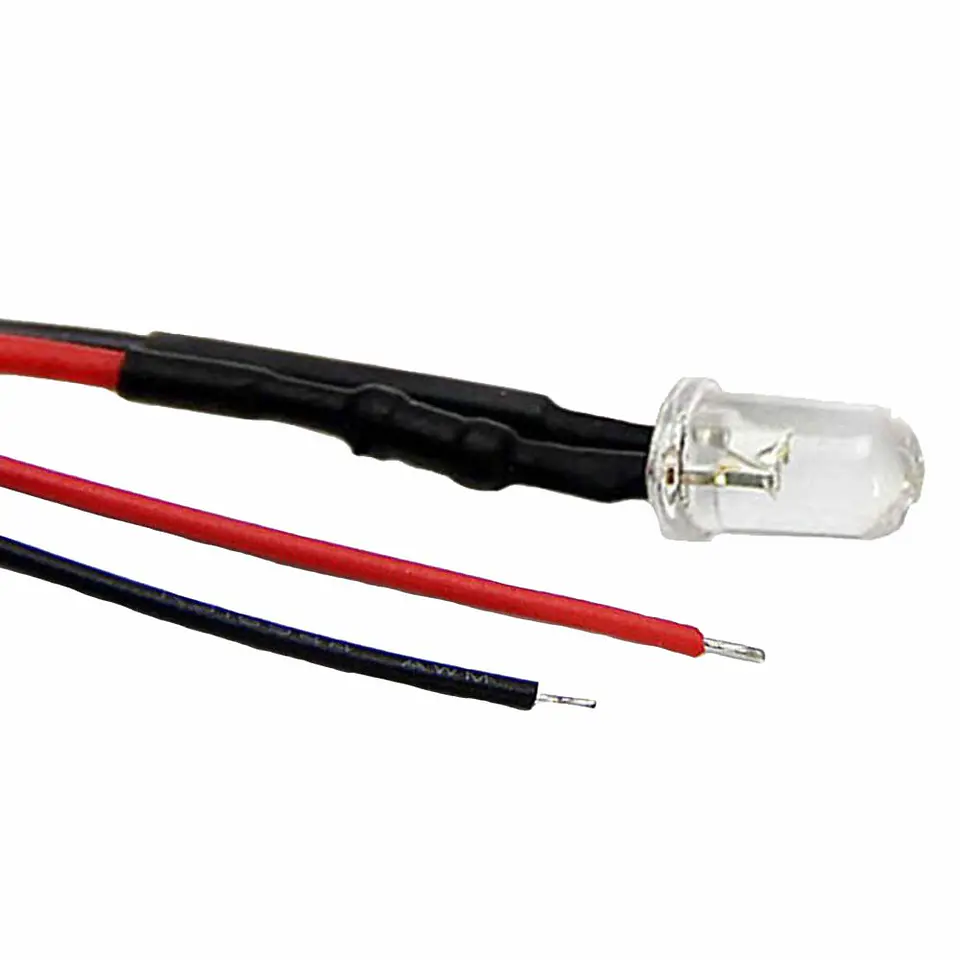 Lâmpada Miniatura LED 12V 5mm Branco Quente 20cm 1