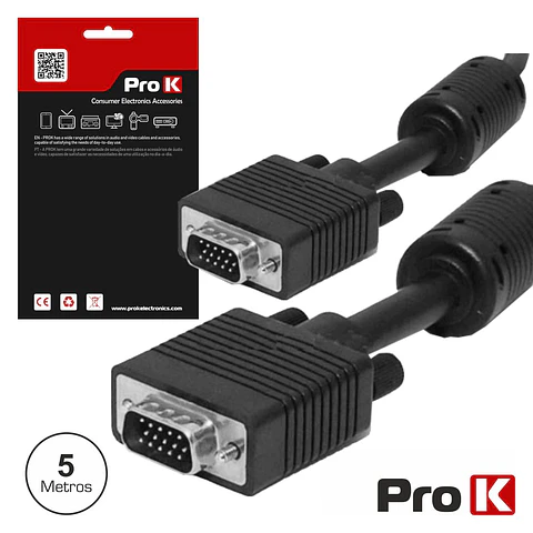 CABO VGA DOURADO MACHO / MACHO 5M COMFILTRO PROK