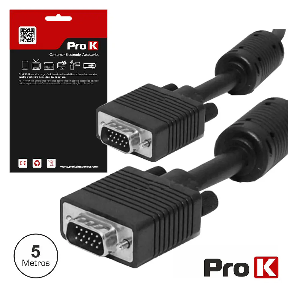 CABO VGA DOURADO MACHO / MACHO 5M COMFILTRO PROK 1