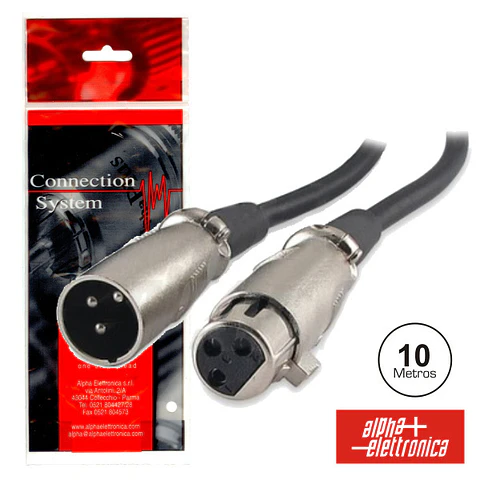 CABO XLR 3P MACHO / XLR 3P FÊMEA 10M POLYBAG