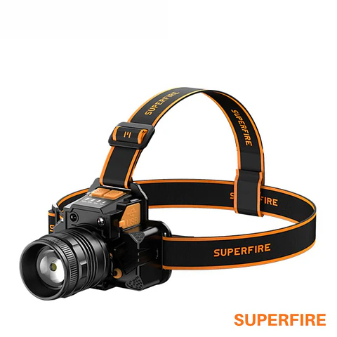 Lanterna de Cabeça 10W 350lm IP44 Zoom SUPERFIRE