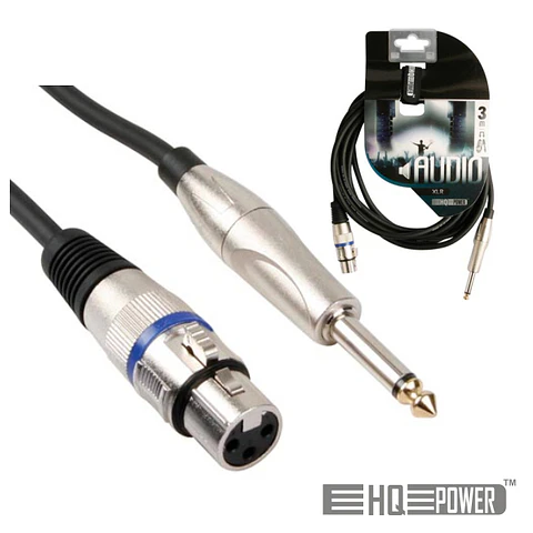 CABO XLR 3P FÊMEA / JACK 6.35MM MACHO 3M MN HQ POWER