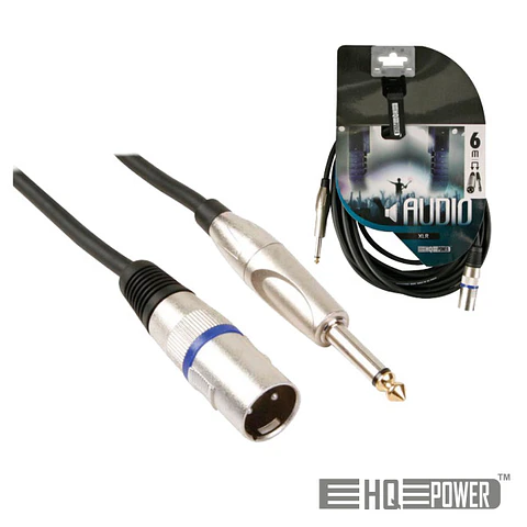 CABO XLR 3P MACHO / JACK 6.35 MACHO 3M MN HQ POWER
