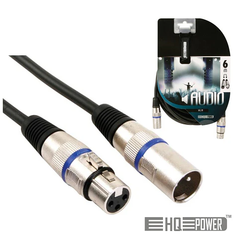 CABO XLR 3P MACHO / XLR 3P FÊMEA 6M HQ POWER