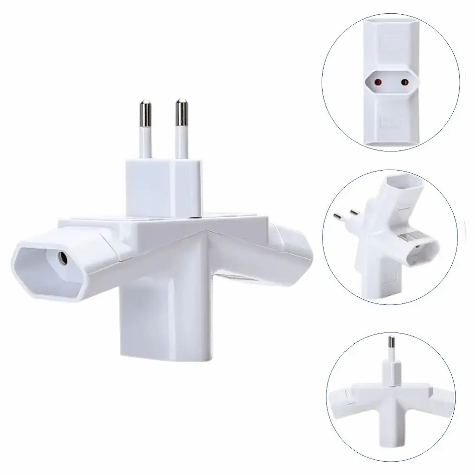 Ficha Elétrica Adaptadora 3x Schuko 1