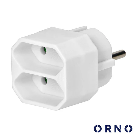 Ficha Elétrica Adaptadora 2x AC Plana ORNO