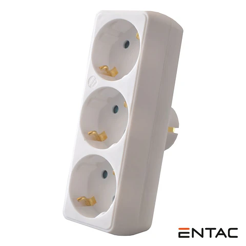 Tomada Elétrica COM 3 Saídas Branco ENTAC