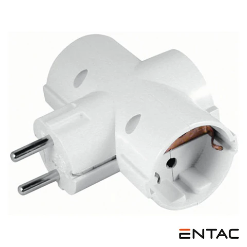 Tomada Elétrica COM 3 Saídas Branco ENTAC