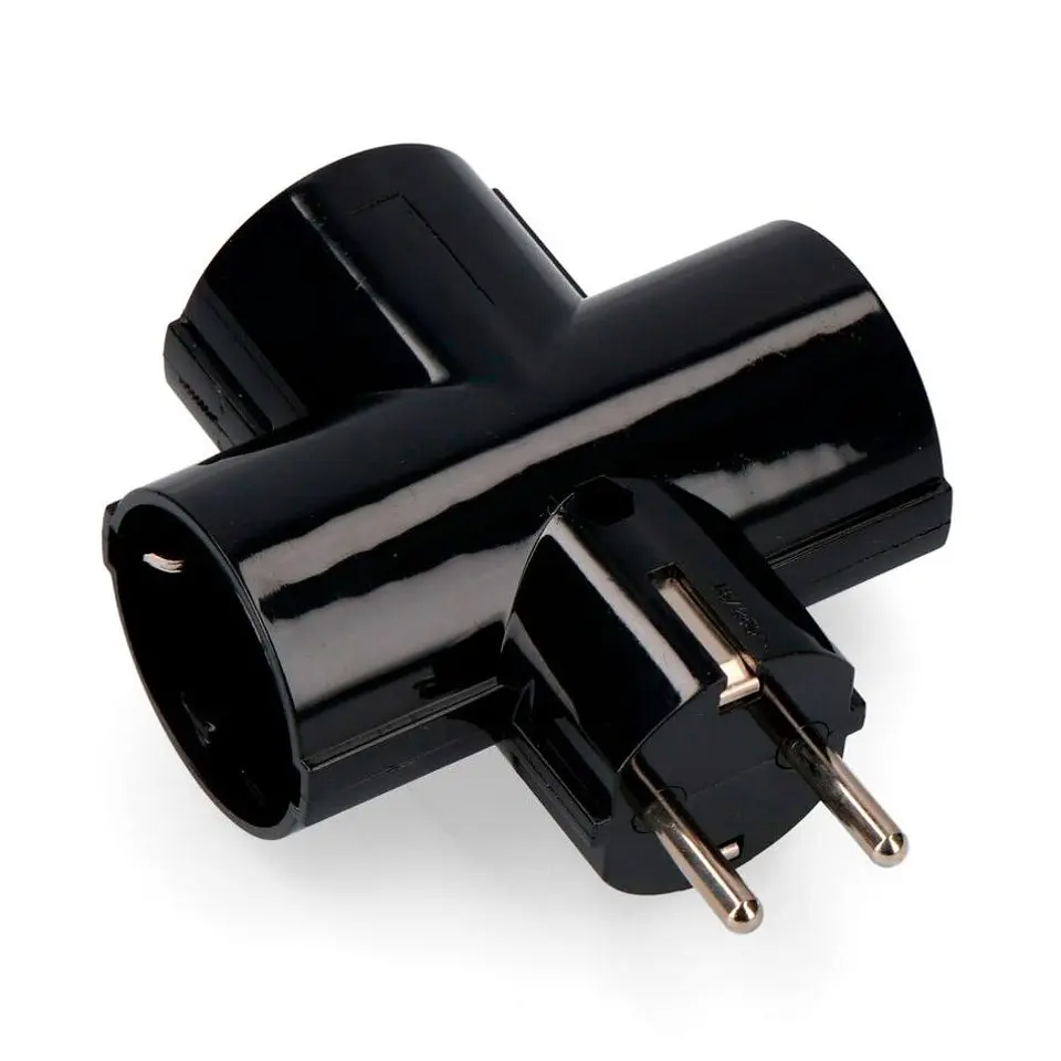 Ficha Elétrica Adaptadora 3x Schuko 1