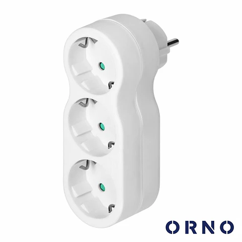 Ficha Elétrica Adaptadora 3x Schuko IP20 ORNO