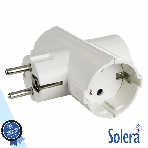 Ficha Elétrica Adaptadora 3x Schuko SOLERA
