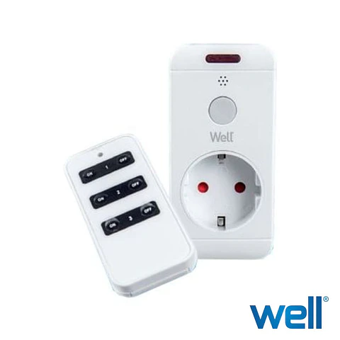 Tomada Elétrica COM Comando SEM Fios 3680W 433Mhz WELL