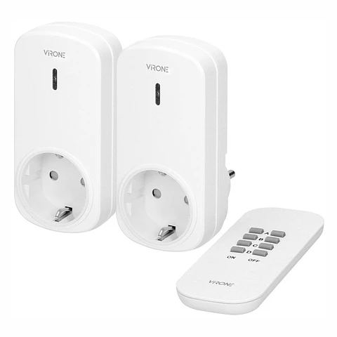 Conjunto 2 Tomadas Elétricas COM Comando SEM Fios VIRONE