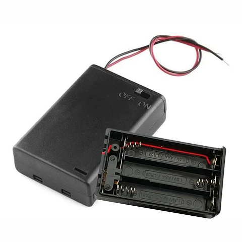 Suporte P/ 3 Pilhas AAA COM Tampa E Interruptor