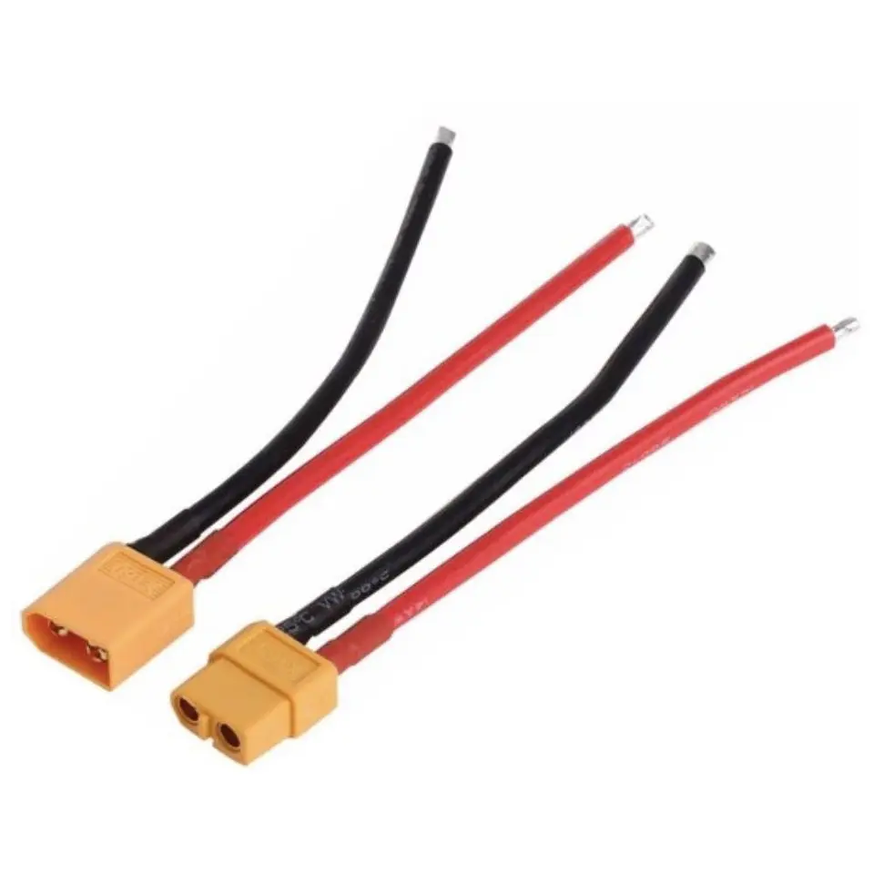 CABO ALIMENTAÇÃO XT60 P/ BATERIA 14AWG 88A 10CM 1