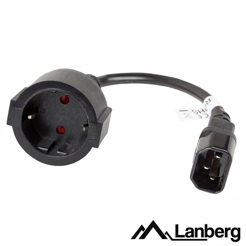 Cabo Alimentação IEC / Schuko Fêmea 20cm LANBERG