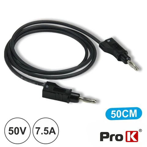PONTA DE PROVA COM FICHA BANANA 50CM PRETA PROK