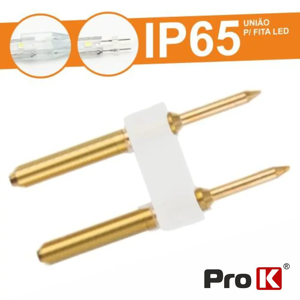 UNIÃO PLÁSTICO P/ FITA LEDS 2P MONOCOR IP65 PROK 1