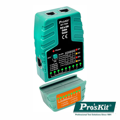 Testador de Cabos Rede RJ45/RJ11/RJ12/PoE/PoE+ PROSKIT