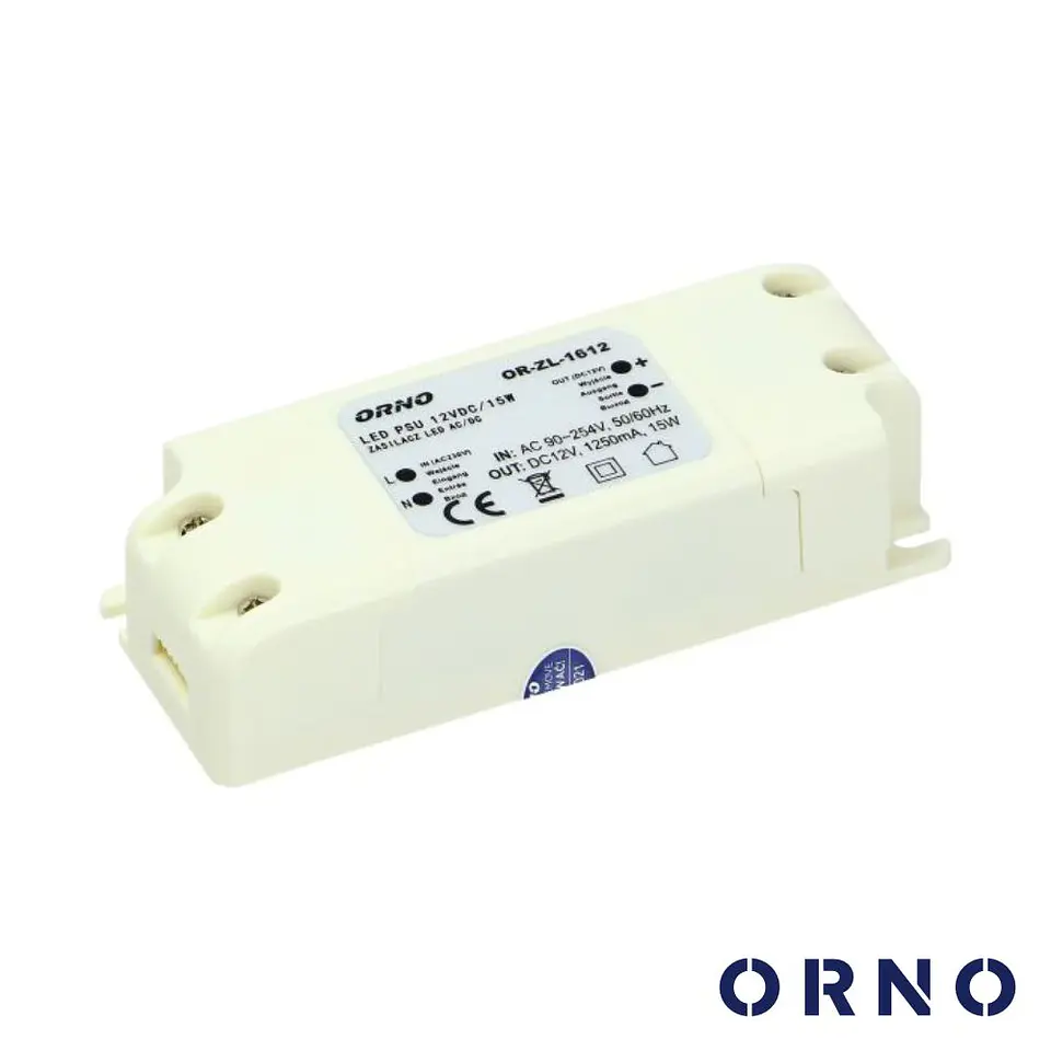 Fonte de Alimentação P/ Fitas LED 12V 15W 1.25A ORNO 1
