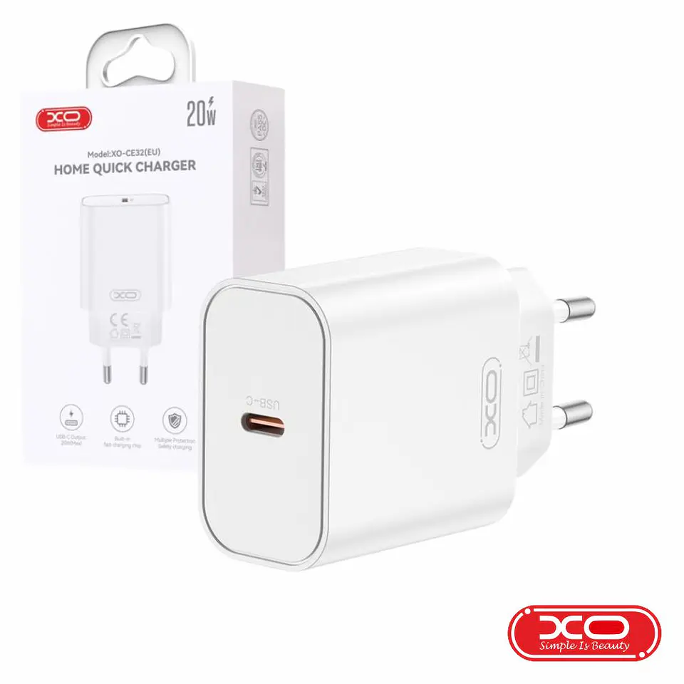 Alimentador USB-C 20W PD3.0 Branco XO 1