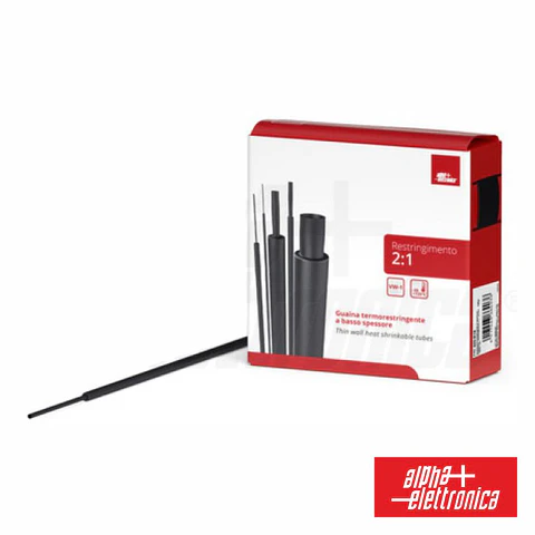 Tubo Manga Termoretráctil 6.4mm 8m Preto ALPHA