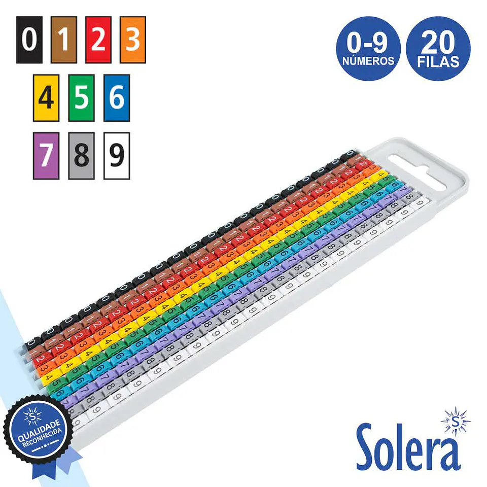 IDENTIFICADOR DE CABOS 20 FILAS DE 0 A 9 1.5-2.5MM² SOLERA 1